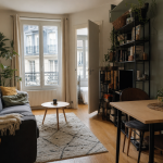 Compact apartment living room arranged for everyday living
